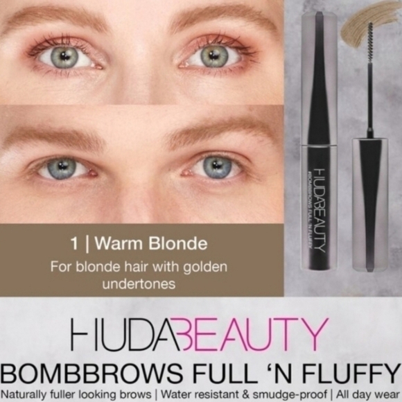 Huda Beauty Bomb Brows Full 'N Fluffy Fiber Gel: Warm Blonde, 4.5ml, NIB - Picture 6 of 7